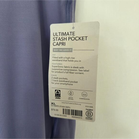 Athleta Purple Ultimate Stash Pocket Capri Leggings XL - Picture 7 of 8
